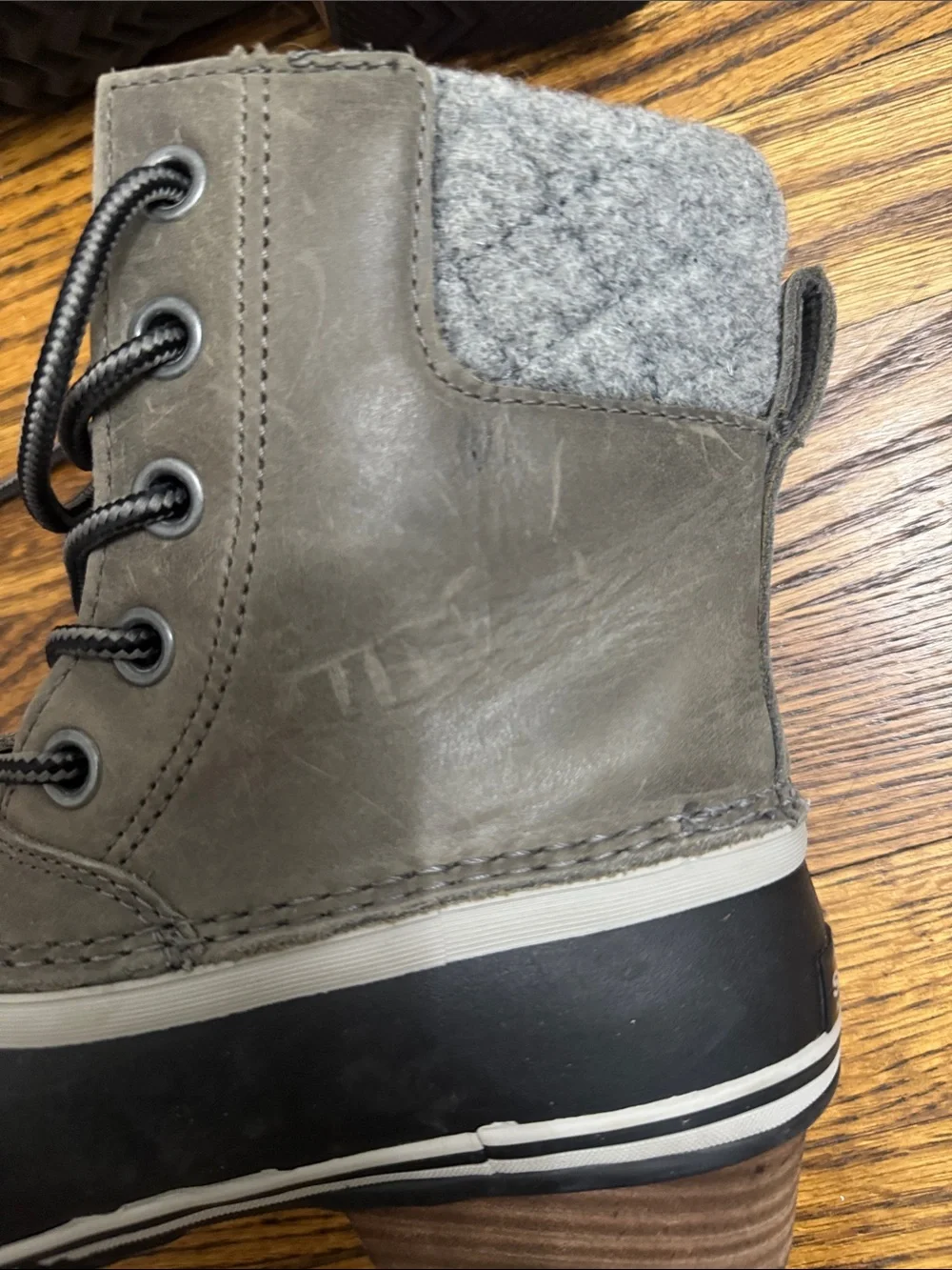 Sorel Slimpack II Lace Waterproof Duck Boots Women’s 7.5 Quarry Black NL2348